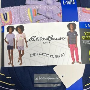 Eddie Bauer Comfy 6-piece Pajama Set Girls Size L (14-16)